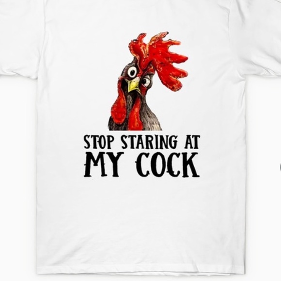 Stop Staring Rooster Graphic T Shirt - Picture 1 of 5